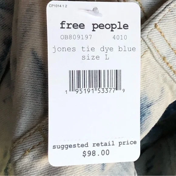Free People Jones Tie Dye Jean Jacket Large NWT - Picture 6 of 14
